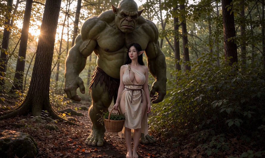 An Encounter with a Giant Orc in the Forest [AiPorn]