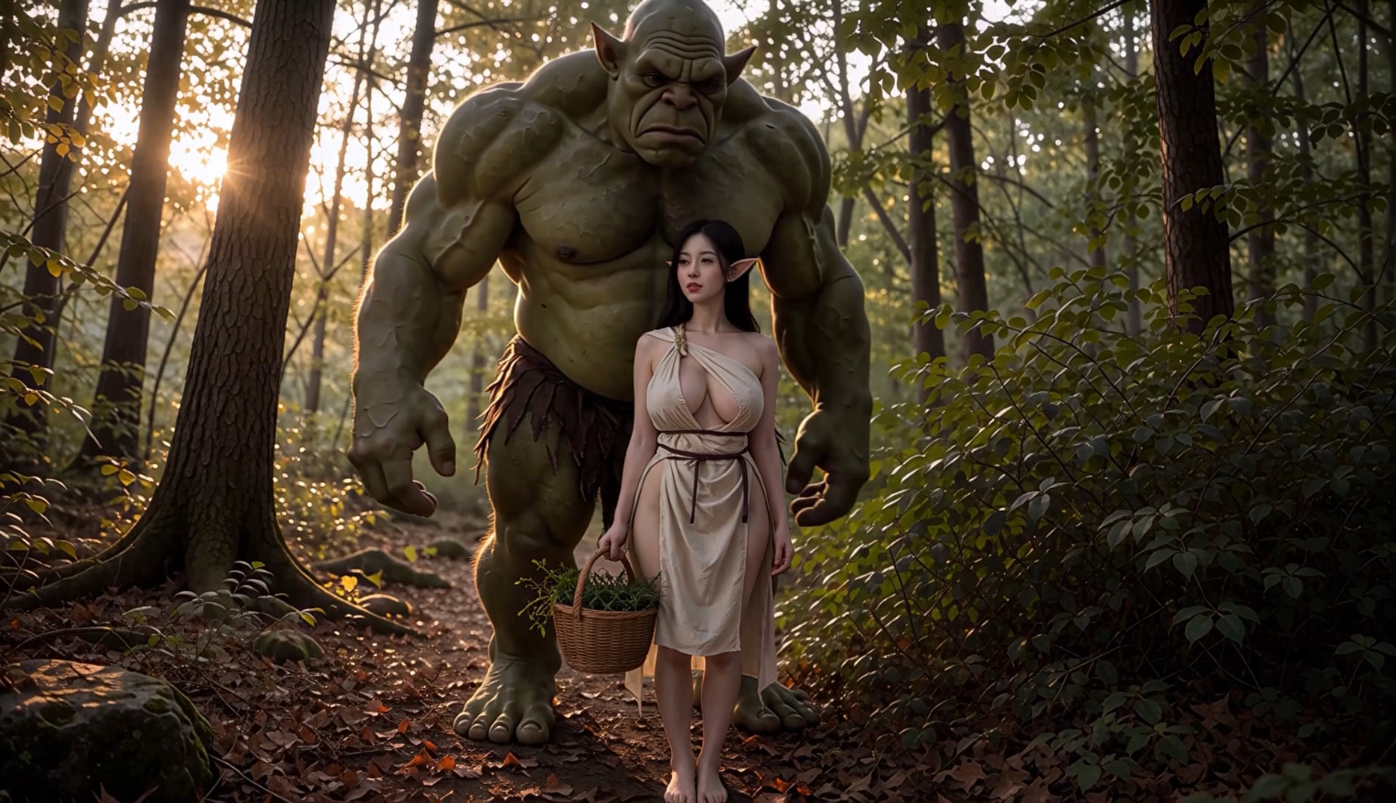 An Encounter with a Giant Orc in the Forest AiPorn cover